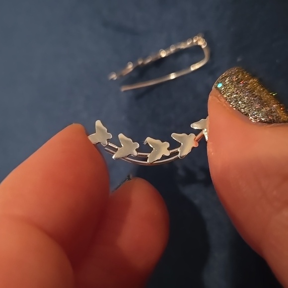 Sterling Silver Butterfly Climbing Earrings Brand New In Box - Picture 4 of 4